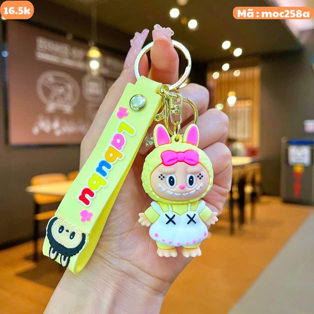 Móc Khóa labubu vàng - Dây móc dài : 10cm - Mô Hình Cao : 6cm - Nặng : 50gram - No Box : bọc túi OPP K76-T2-S2