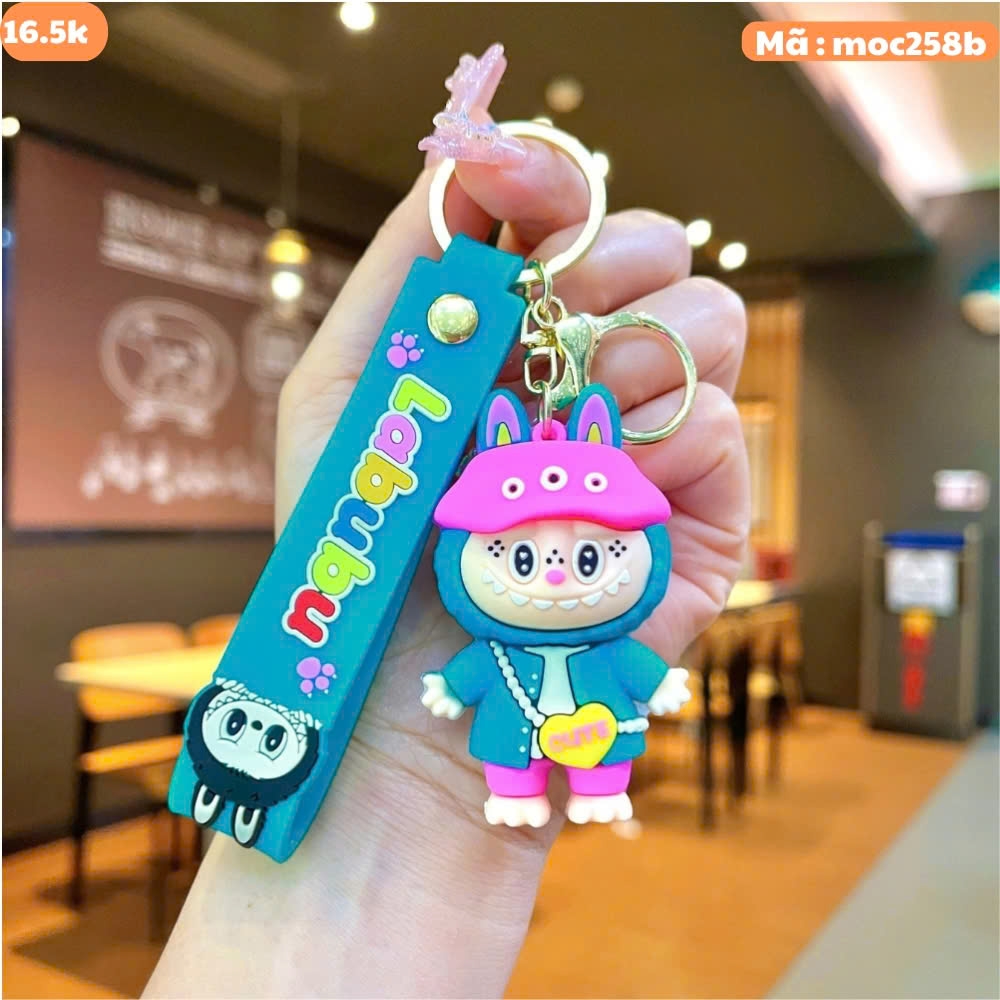 Móc Khóa labubu xanh - Dây móc dài : 10cm - Mô Hình Cao : 6cm - Nặng : 50gram - No Box : bọc túi OPP K76-T2-S4