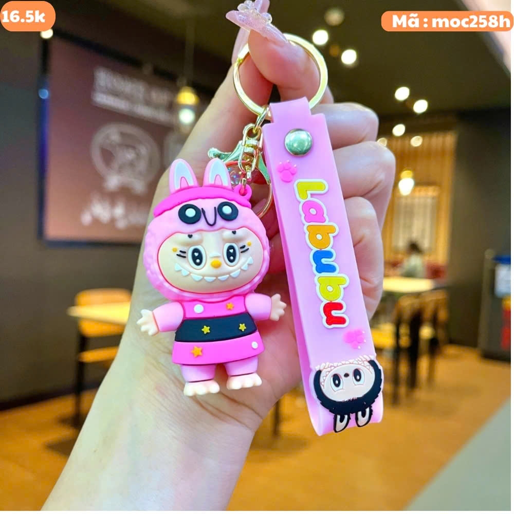 Móc Khóa labubu hồng - Dây móc dài : 10cm - Mô Hình Cao : 6cm - Nặng : 50gram - No Box : bọc túi OPP K76-T2-S6