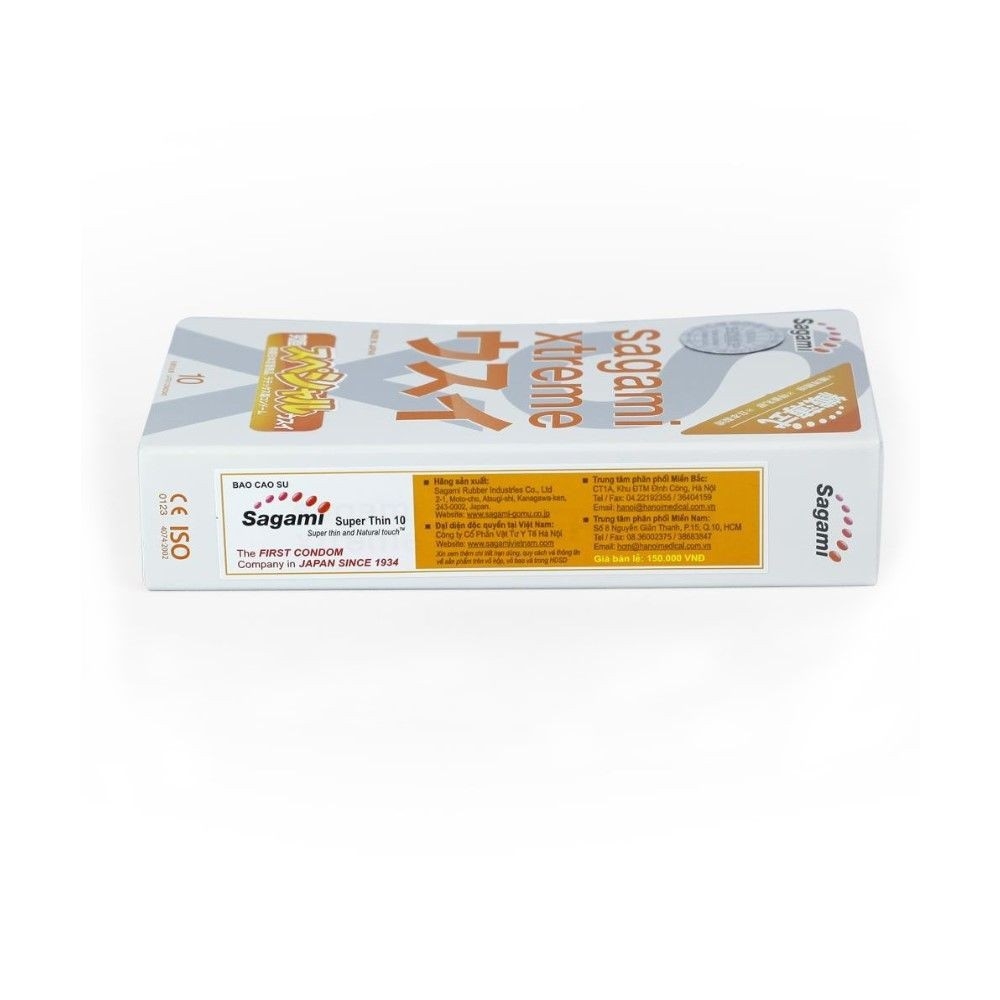 Hộp 10 chiếc bao cao su Sagami Xtreme Superthin