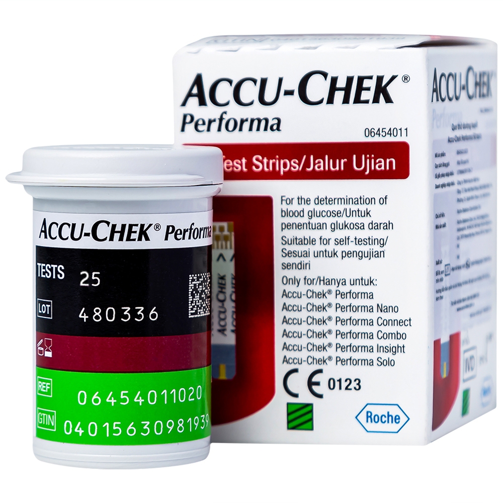 Hộp 25 que thử đường huyết ACCU-CHEK Performa