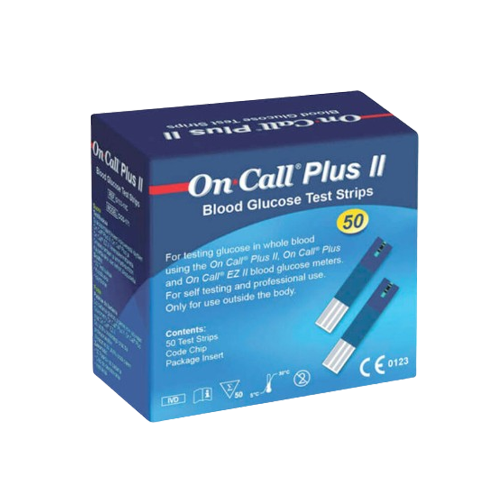 Hộp 50 que thử đường huyết On Call Plus (2 lọ x 25 que)