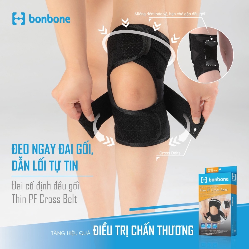 Đai bảo vệ đầu gối Bonbone Thin PF Cross Belt
