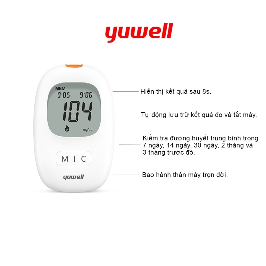 Máy đo đường huyết Yuwell Accusure 710 (Kèm 10 kim & 10 que thử)