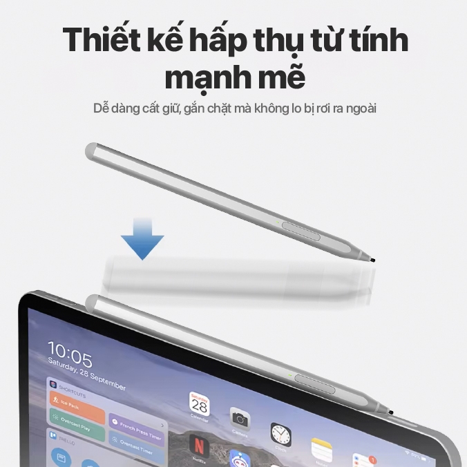 Bút cảm ứng C W T CHILL WITH TATTY PENCIL TPRO dùng cho laptop cảm ứng,surface có chống tì đè,cảm ứng nét nghiêng,nhạy