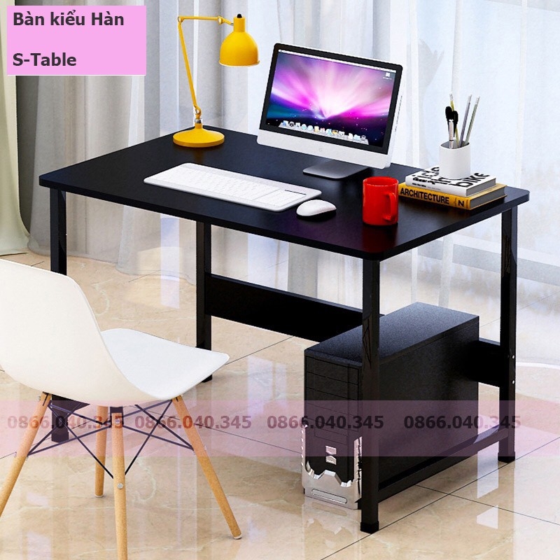 Bàn làm việc chân sắt, bàn học đơn giản mặt gỗ MDF S-Table