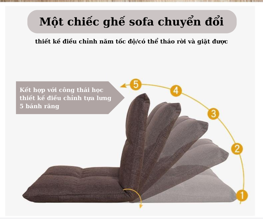 Ghế bệt Tatami ngồi bệt ngả nhiều góc độ