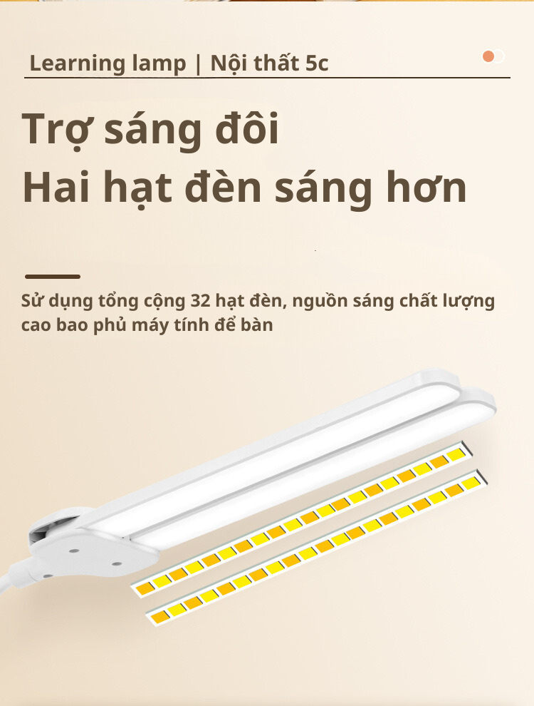 Đèn LED Kẹp bàn KALBE thiết kế di chuyển linh hoạt GD-1041