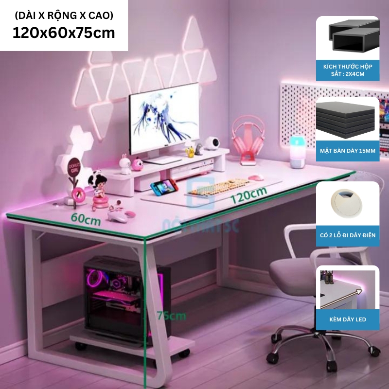 Bàn Gaming chữ U chân uốn cong mềm mại BH-086