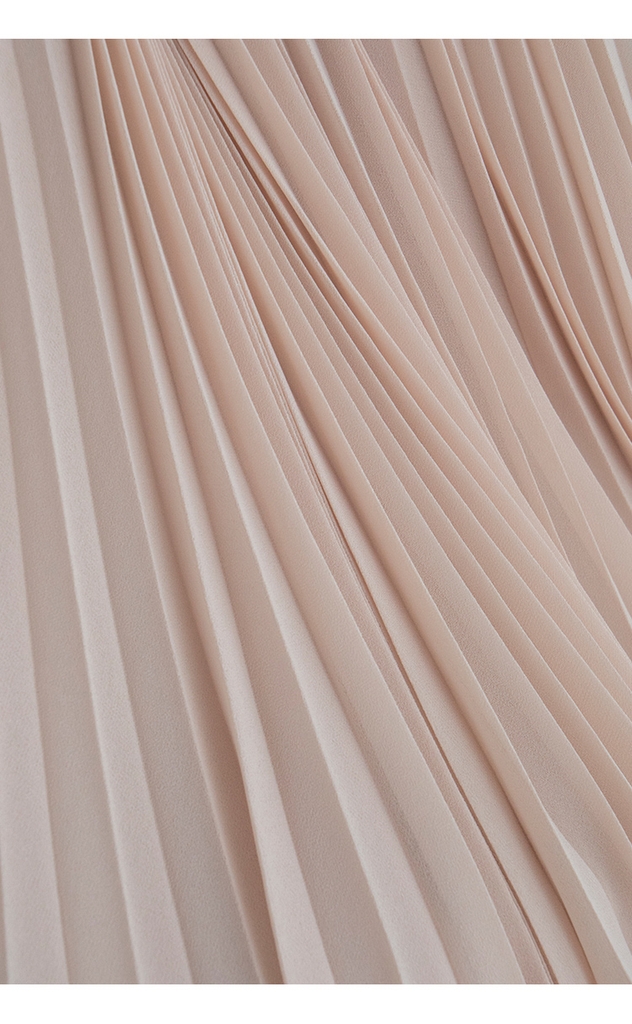 Đầm midi voan xếp li cộc tay hồng phấn đầm dự tiệc phiên  Xiny D165230