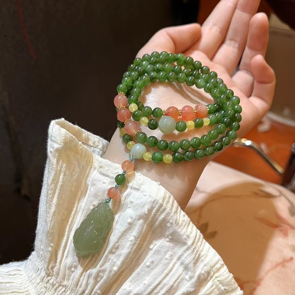 Vòng tay đá jasper Ulanhai tự nhiên, phong cách Trung Hoa, vòng tay mã não đỏ Nam TS122240