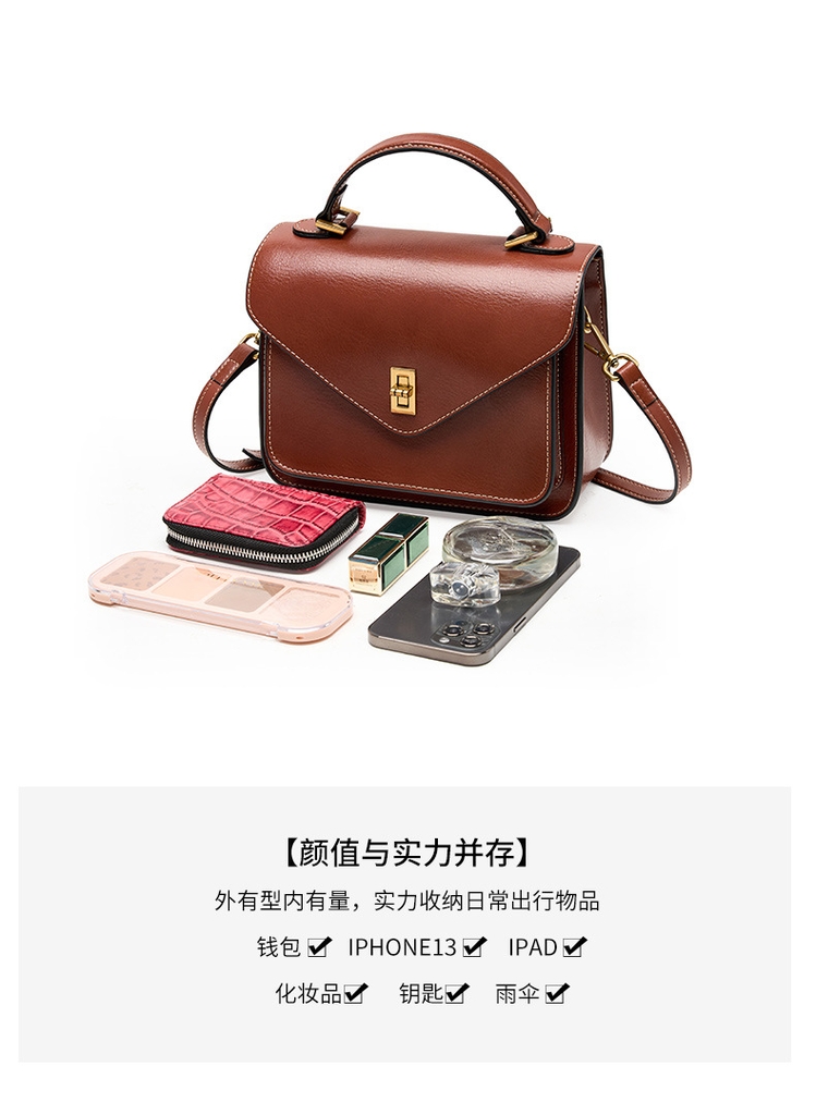 Túi xách nữ 2025 da from vuông, Phong cách thời trang đơn giản, khí chất cao cấp TX135250