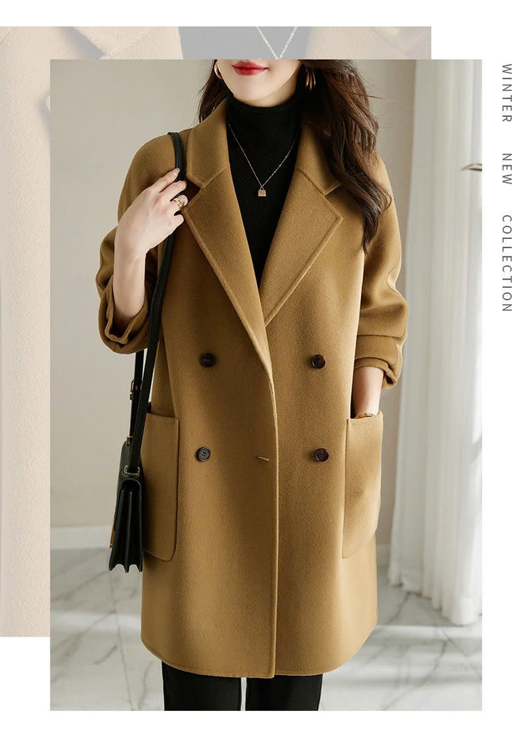 Áo dạ ép lông cừu kiểu Vest  phong cách Hàn Quốc mẫu mới thu đông D450240