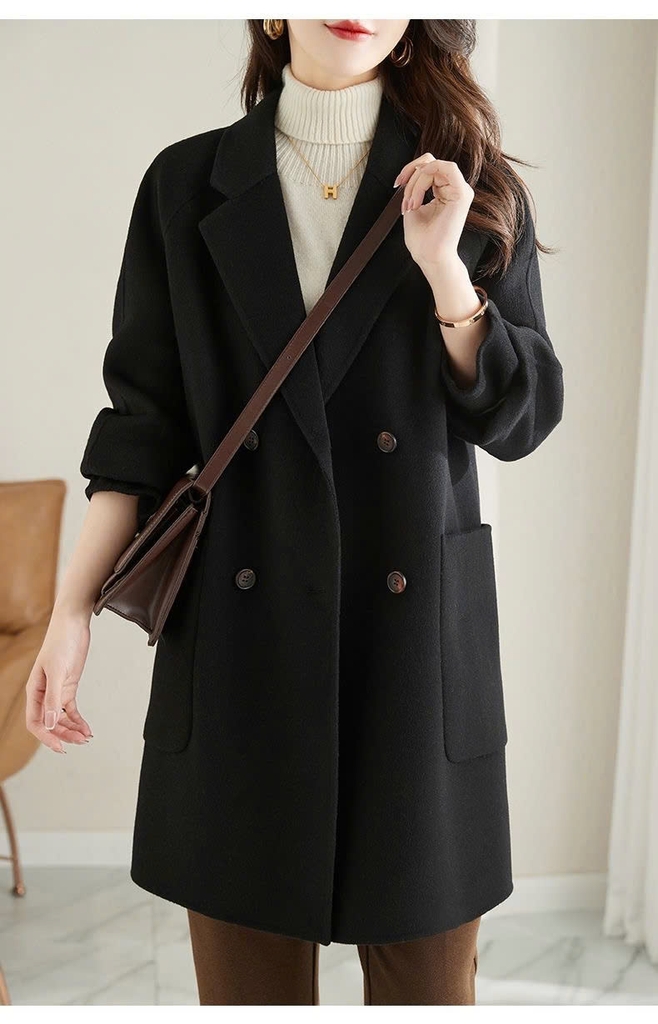 Áo dạ ép lông cừu kiểu Vest  phong cách Hàn Quốc mẫu mới thu đông D450240