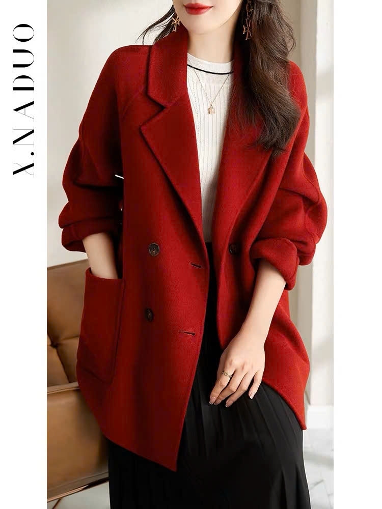 Áo dạ ép lông cừu kiểu Vest  phong cách Hàn Quốc mẫu mới thu đông D450240