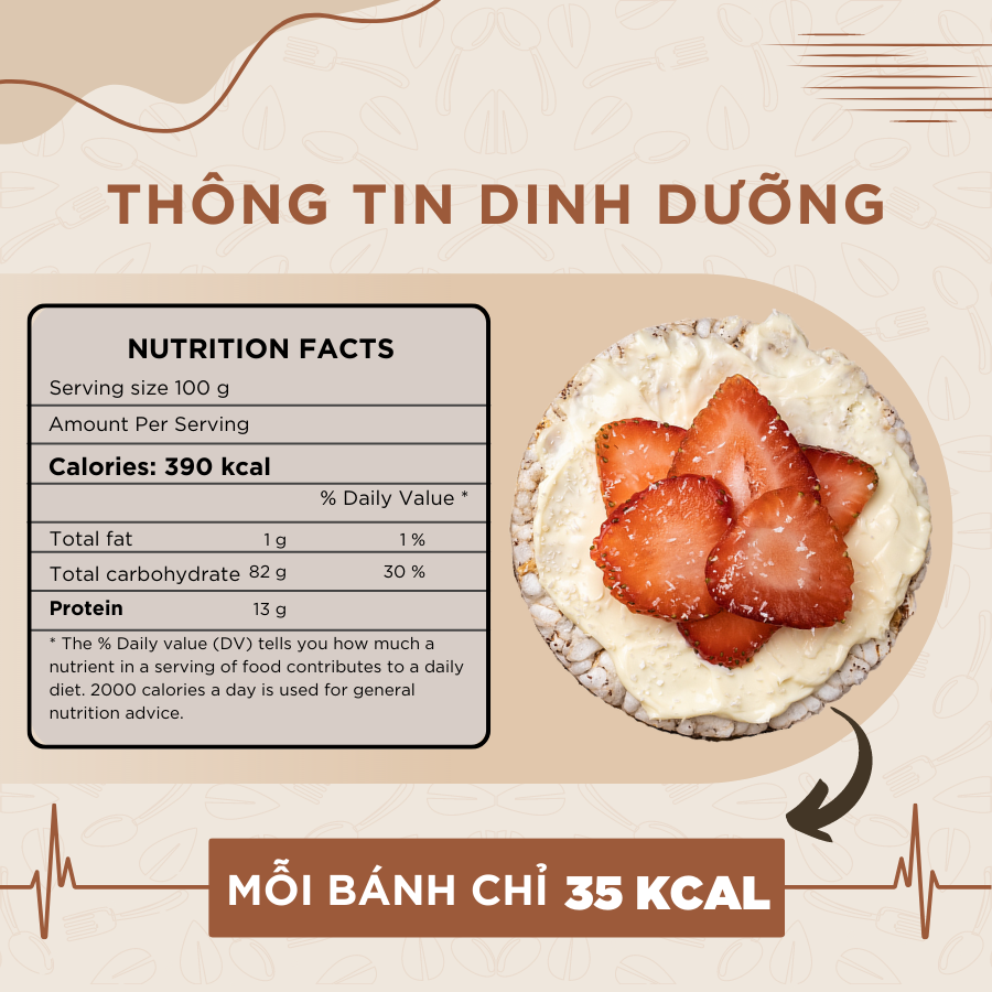 Bánh gạo lứt ăn kiêng GUfoods - Vị yến mạch - Tập gym, giảm cân, thực dưỡng, eat clean