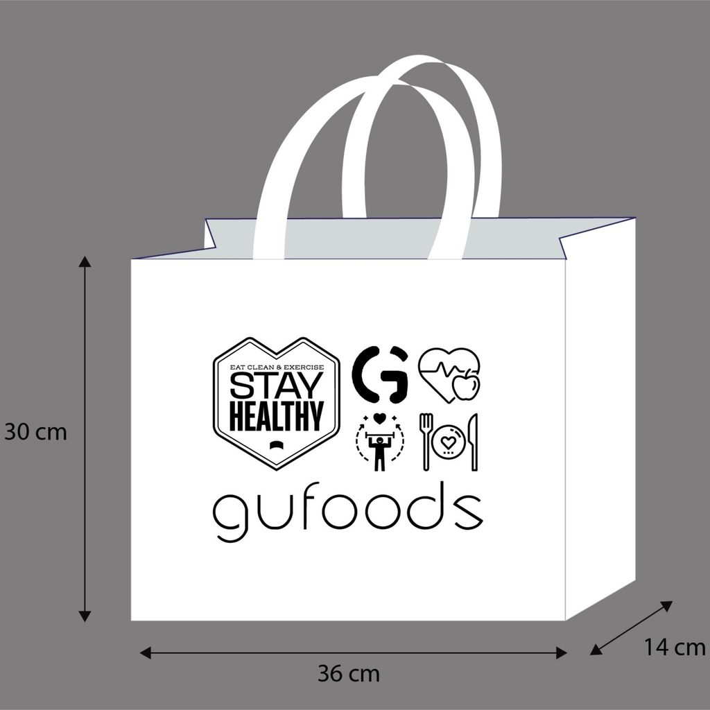 Túi vải canvas GUfoods 2 mẫu - Tiện lợi, Thân thiện môi trường, Tái sử dụng nhiều lần (túi tote / vải bố, 36x30x14cm)