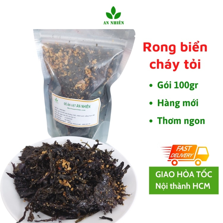 100gr rong biển cháy tỏi snack ăn vặt An Nhiên