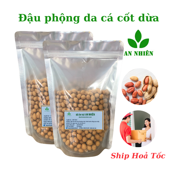 Đậu phộng da cá nước cốt dừa An Nhiên thơm ngon gói 500g