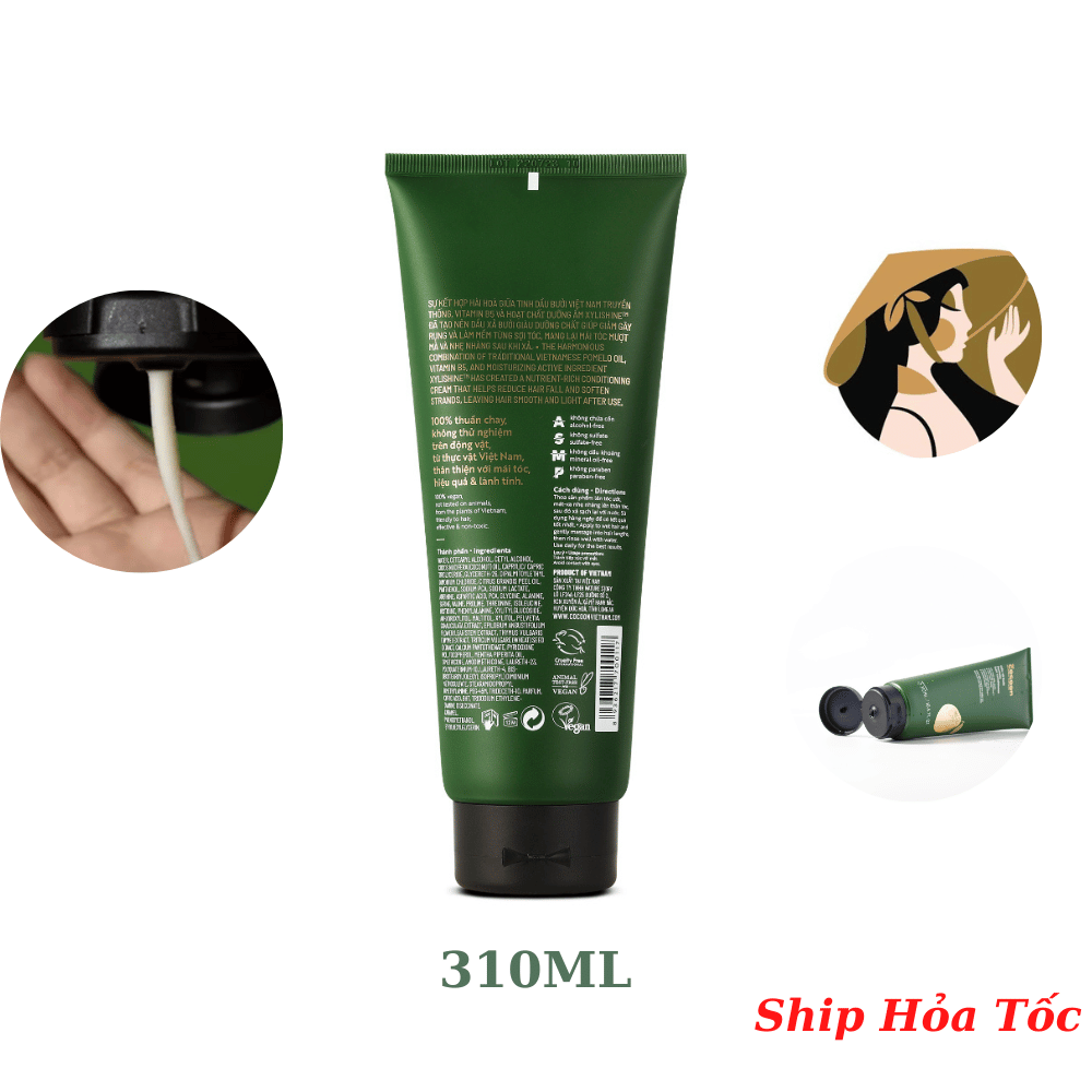 Dầu xả bưởi Cocoon giúp cung cấp dưỡng chất và bổ sung độ ẩm cho tóc 310ml