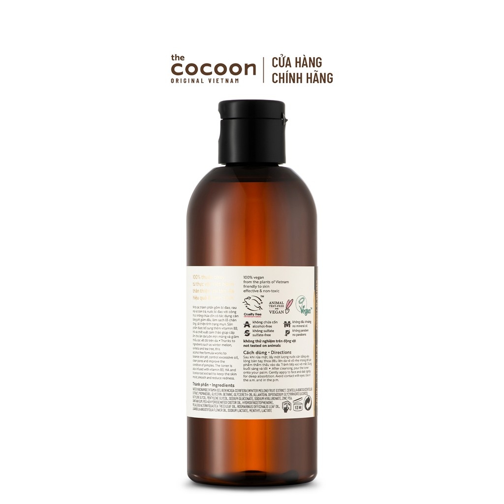 Nước bí đao cân bằng da toner Cocoon 310ml