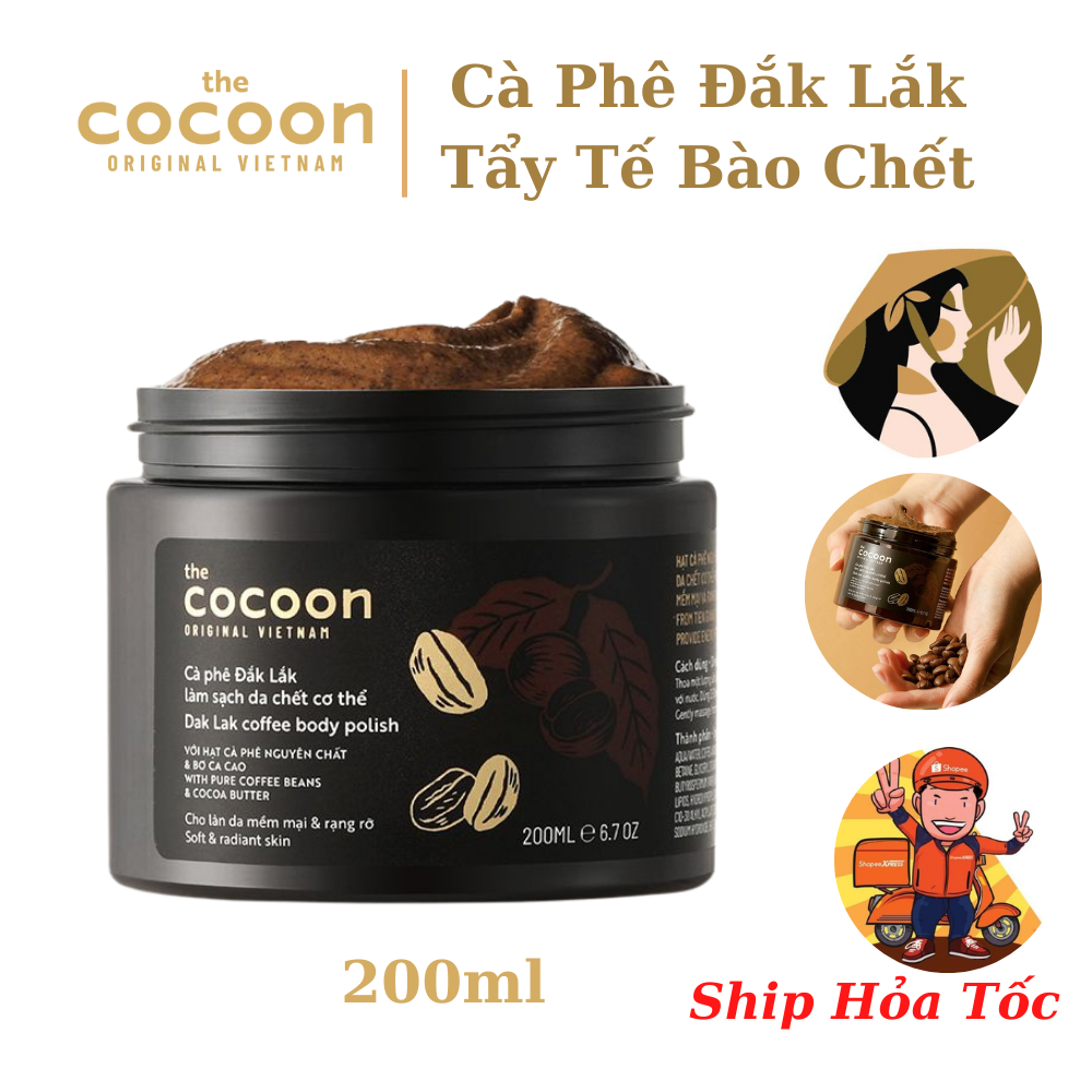 Tẩy tế bào chết Cocoon tẩy da chết cơ thể từ cà phê Đắk Lắk 200ml