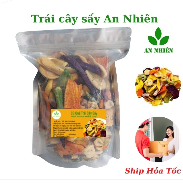 Trái cây, hoa quả sấy khô thập cẩm hàng nguyên An Nhiên gói 500g