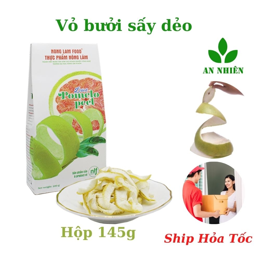 Vỏ bưởi sấy dẻo Nong Lam Food hộp 145g/200g