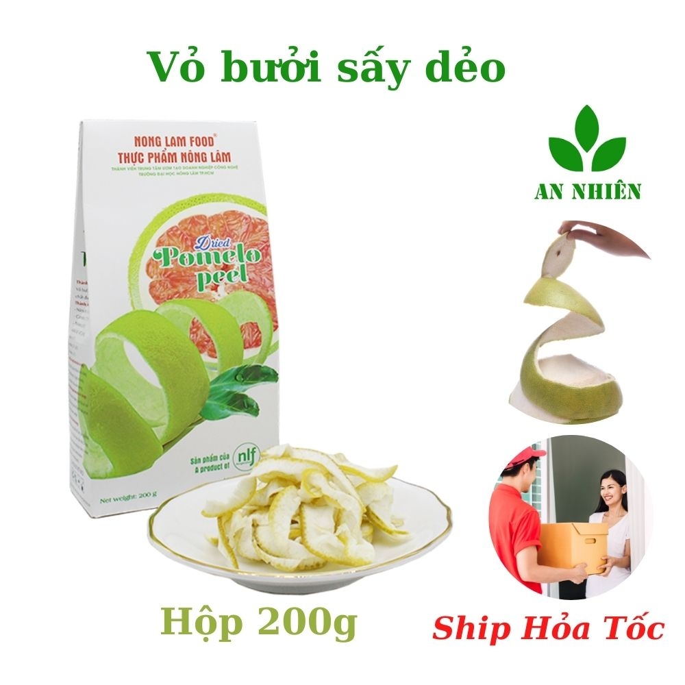 Vỏ bưởi sấy dẻo Nong Lam Food hộp 145g/200g