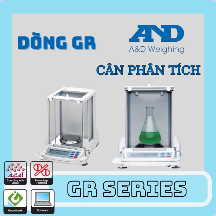 Cân điện tử - Cân phân tích 4 số AND - Dòng GR - Nhật Bản