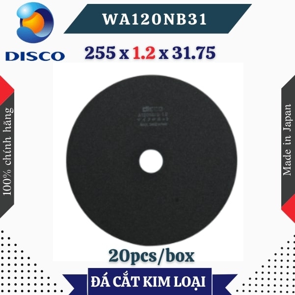 Đĩa cắt kim loại Disco WA120NB31 size 255 x 1.2 x 31.75 (mm)