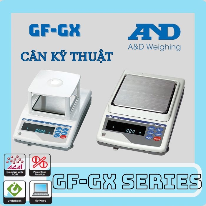 Cân điện tử - Cân kỹ thuật A&D - Dòng GF (0.01g) - Nhật Bản