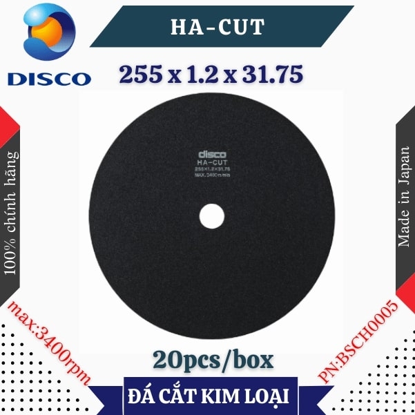 Đĩa cắt kim loại Disco HA-CUT size 255 x 1.2 x 31.75 (mm)