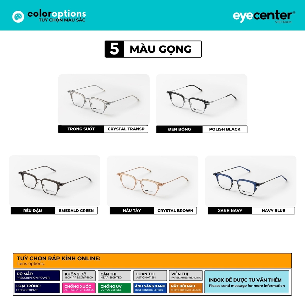 [A127] Gọng kính cận nam nữ chính hãng EYECENTER nhiều màu 9001