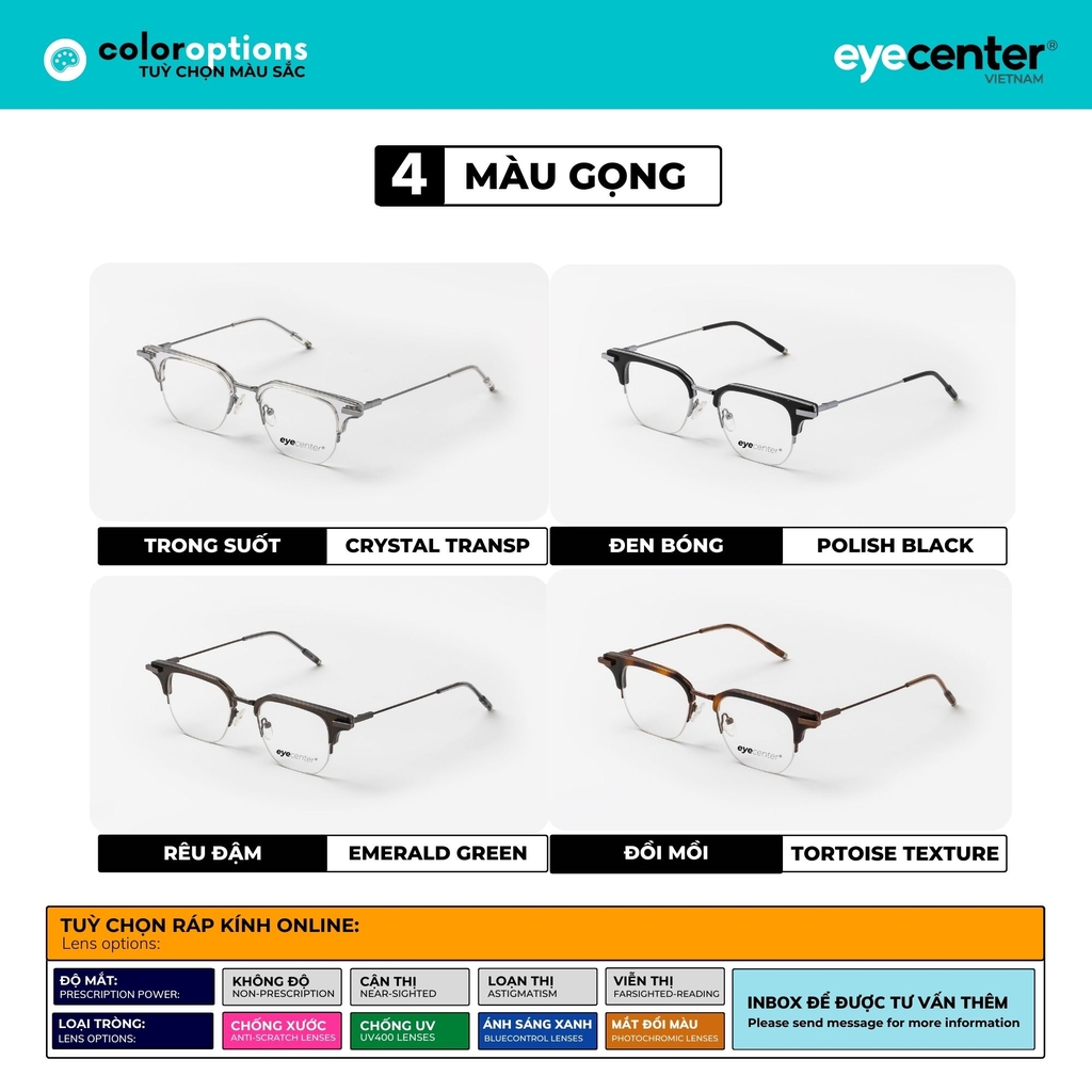 [A129] Gọng kính cận nam nữ chính hãng EYECENTER nhiều màu 9003