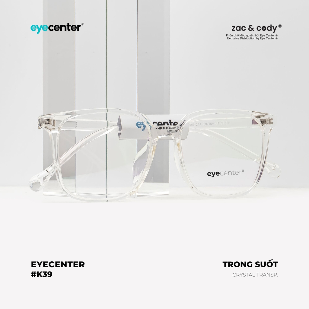 [K39]Gọng kính cận nam nữ chính hãng EYECENTER nhựa dẻo chống gãy cao cấp K39 EK 217 by Eye Center Vietnam