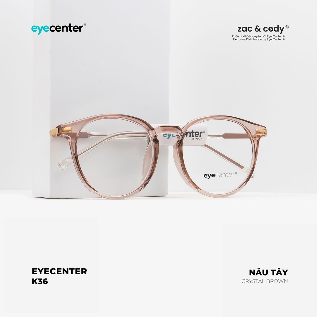 [K36]Gọng kính cận nữ chính hãng EYECENTER lõi thép chống gãy EK 19088 by Eye Center Vietnam