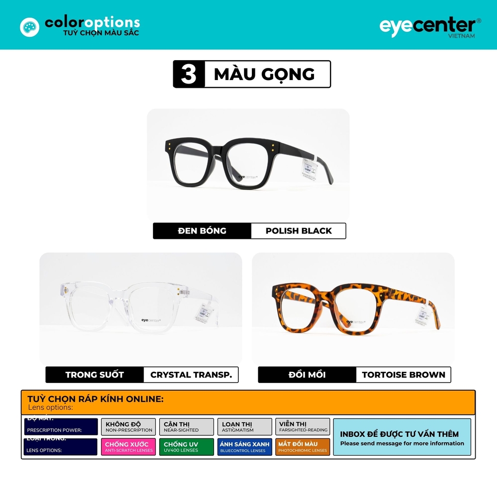 [K30]Gọng kính cận nam nữ chính hãng EYECENTER nhựa dẻo chống gãy EK 6810 by Eye Center Vietnam