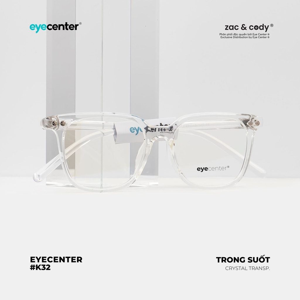 [K32]Gọng kính cận nam nữ chính hãng EYECENTER nhựa dẻo chống gãy EK 8851 by Eye Center Vietnam