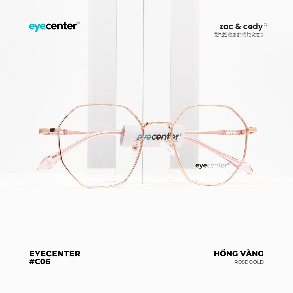 [C06] [29165 - 2299] Gọng kính cận nữ chính hãng EYECENTER kim loại chống gỉ nhiều màu EC 29165 by Eye Center Vietnam