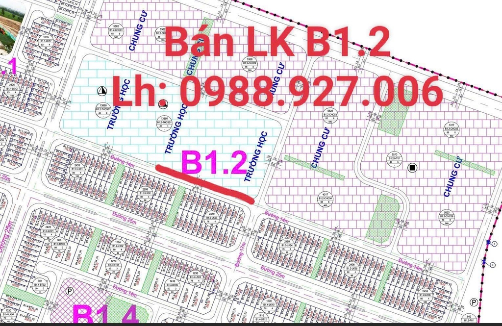 Liền Kề B1.2LK3 Nhìn Trường KĐT Thanh Hà