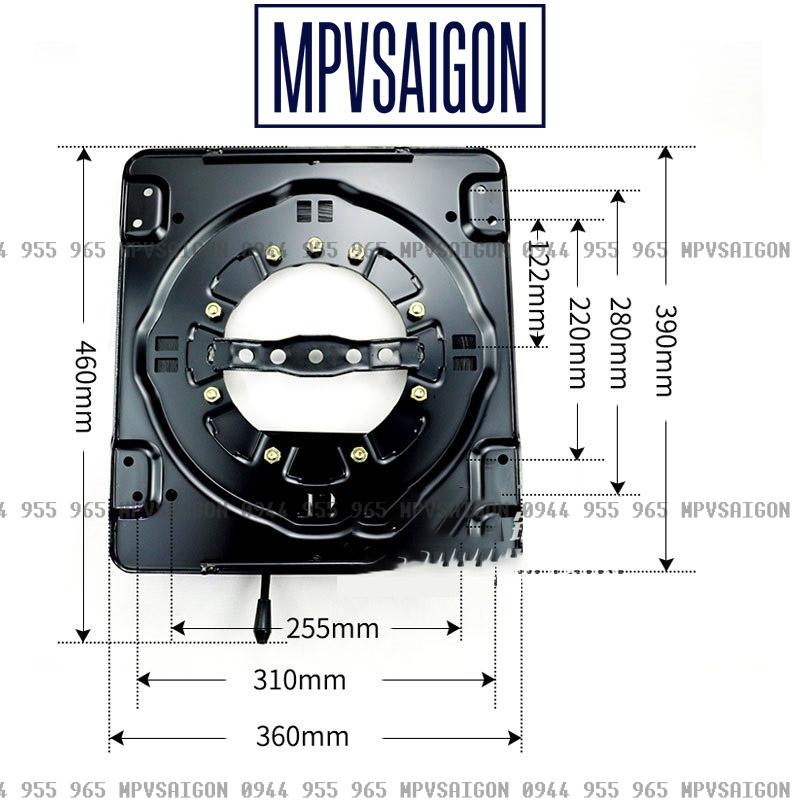 đế xoay mâm xoay ghế ô tô limousine 180 360 độ