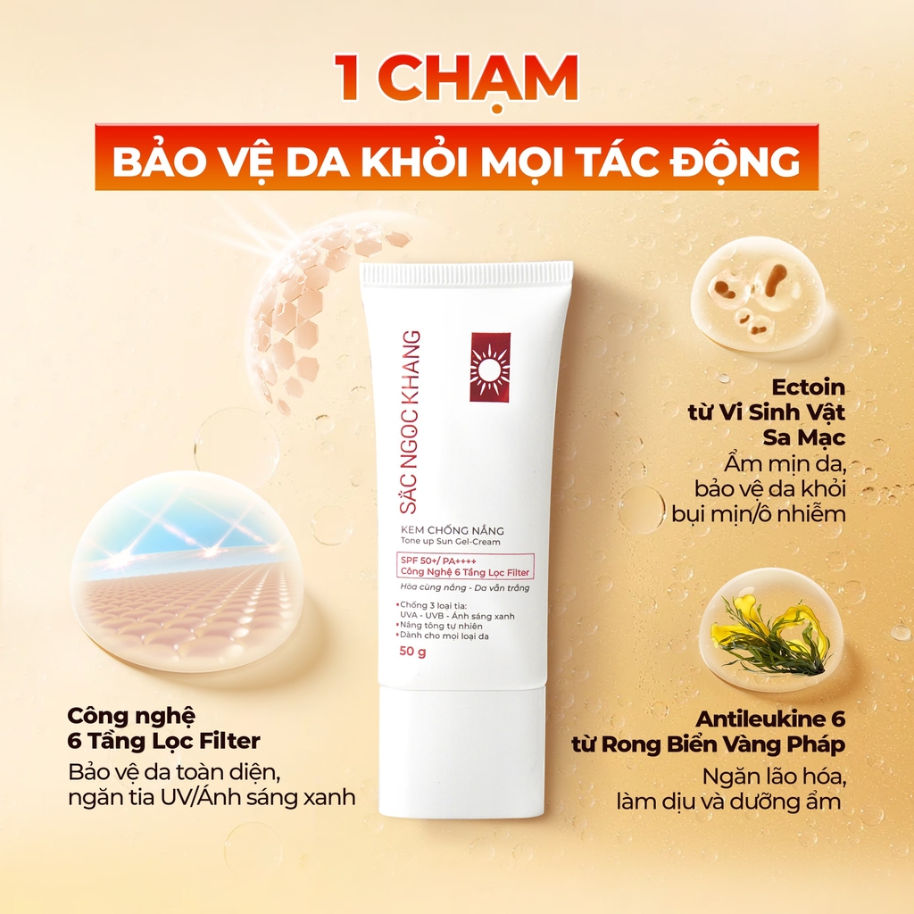 Combo Kem Mờ Nám, Nâng Tông, Bảo Vệ Da Sắc Ngọc Khang (Kem Ngày 30g + Kem Đêm 30g + Kem Chống Nắng SA MẠC)