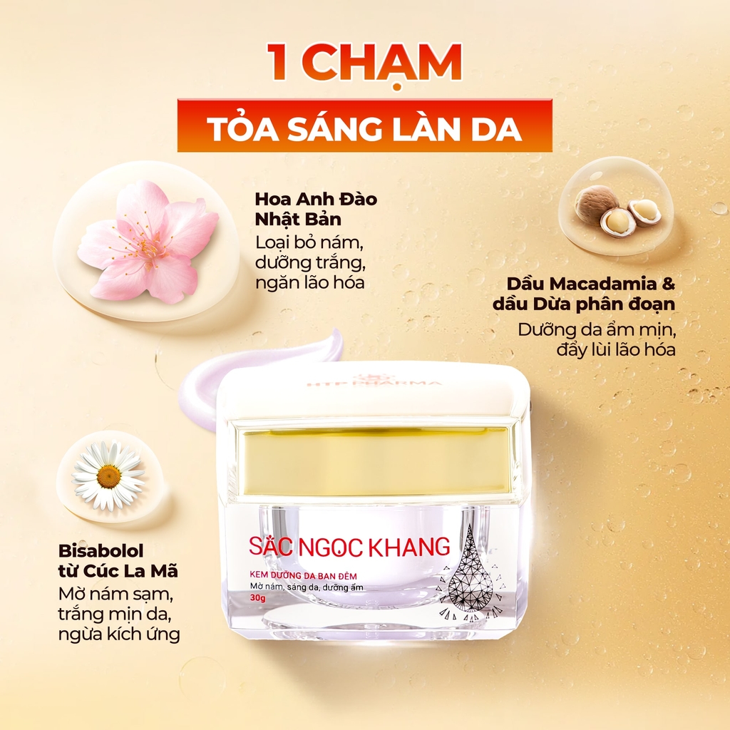 Combo Dưỡng Da Ngày Và Đêm Sắc Ngọc Khang (Kem Dưỡng Da Ban Đêm 30g và Kem Dưỡng Da Ban Ngày 5in1 30g)