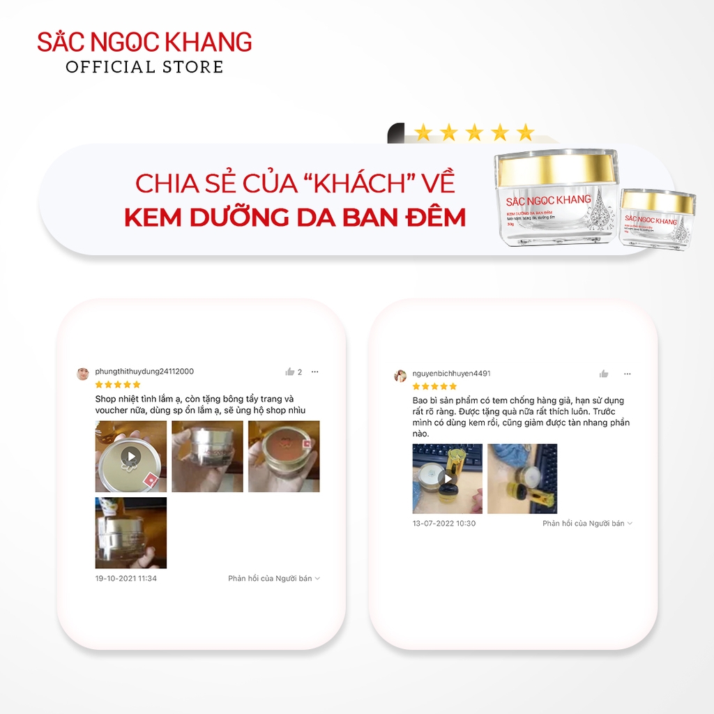 Kem dưỡng da ban đêm Sắc Ngọc Khang 10g (dưỡng ẩm - mờ nám - sáng da)