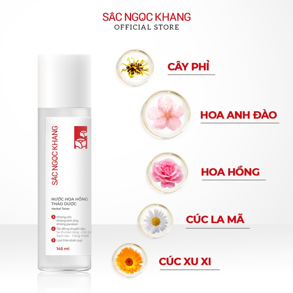 Nước Hoa Hồng Thảo Dược Sắc Ngọc Khang 145ml ( Herbal Toner)