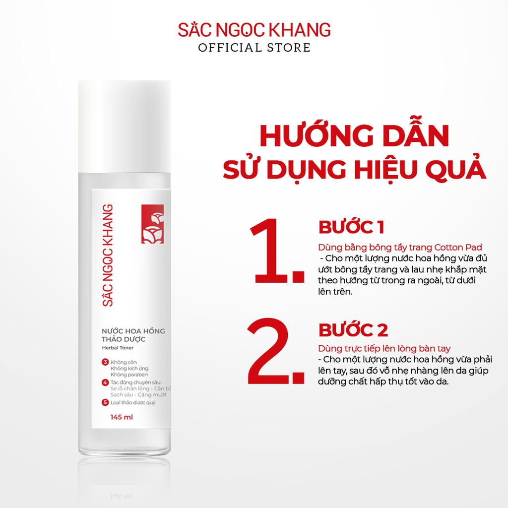 Nước Hoa Hồng Thảo Dược Sắc Ngọc Khang 145ml ( Herbal Toner)