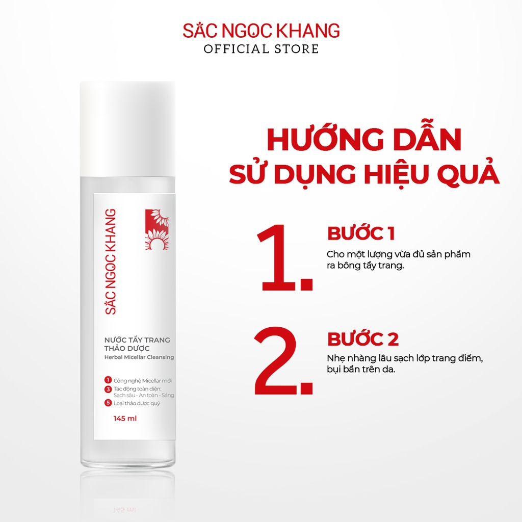 Nước Tẩy Trang Thảo Dược Sắc Ngọc Khang 145ml (Micellar Cleansing Water)