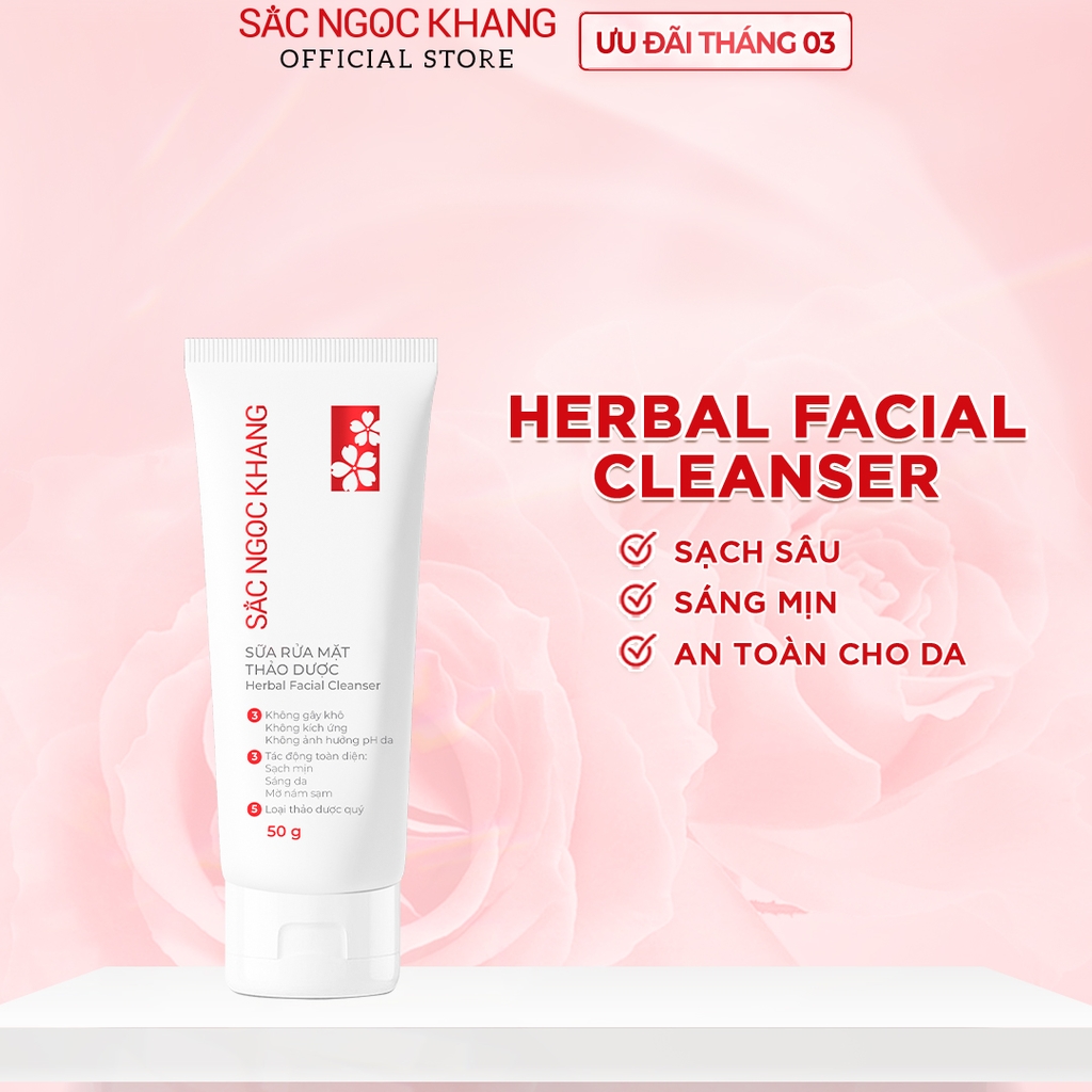 Combo 7 món Sản Phẩm Chăm Sóc Da Toàn Diện Chuyên Sâu Sắc Ngọc Khang (Nước Tẩy Trang Thảo Dược, Sữa Rửa Mặt Thảo Dược, Nước Hoa Hồng Thảo Dược, Serum Siêu Dưỡng Trắng Vitamin C, Kem Dưỡng Da 5 In 1, Kem Dưỡng Ban Đêm, Kem Chống Nắng)