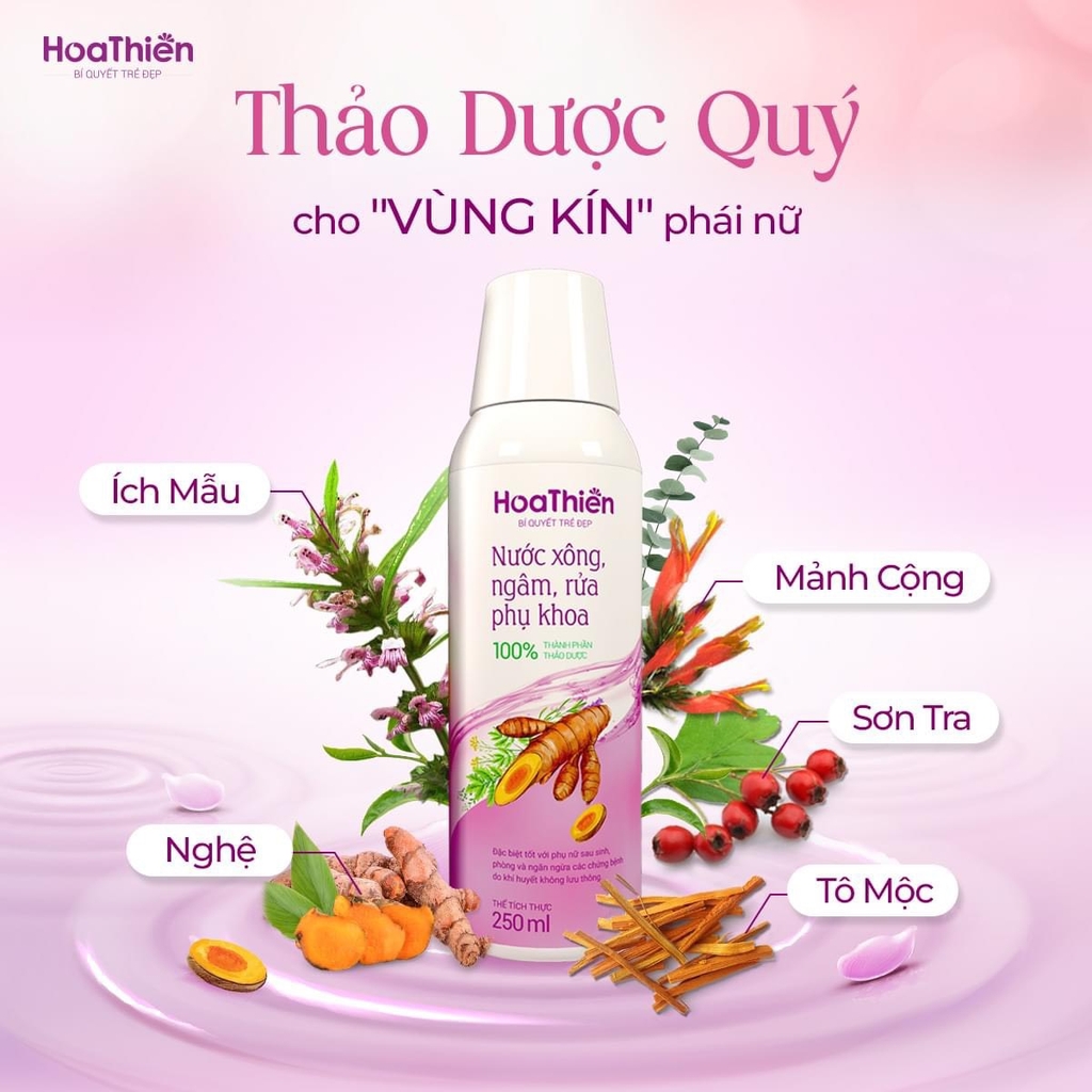 Combo 02 Xông Ngâm Hoa Thiên (200ml) tặng  01 Dung Dịch Vệ Sinh THẢO DƯỢC 100ml